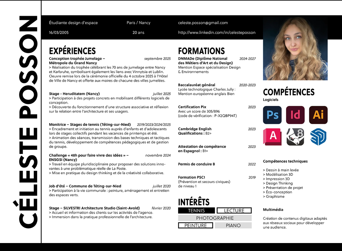 Curriculum Vitae de Céleste POSSON